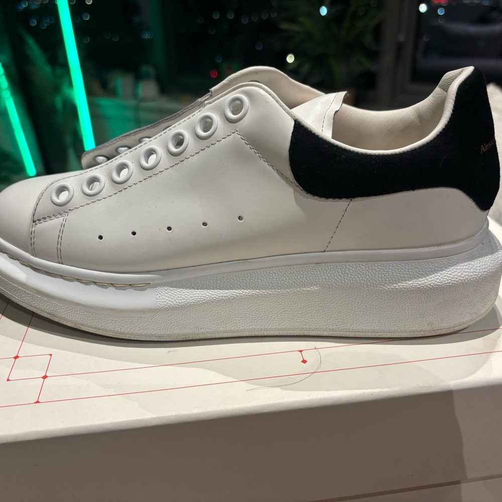 Alexander McQueen Black and White Logo Sneakers